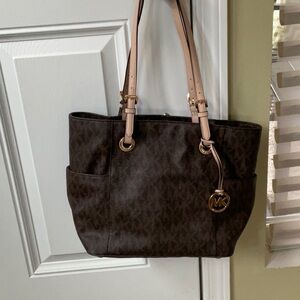 Michael Kors Signature Brown and Tan Tote Bag